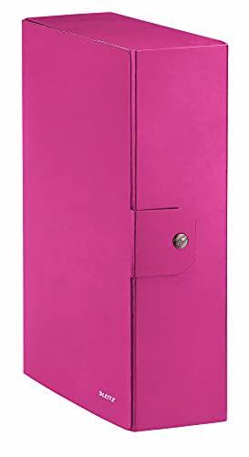 Caixa para Arquivo LEITZ WOW 25x35 Rosa (A4 - Capacidade: 250 folhas) Leitz - Arquivamento e organização - 250 folhas, fecho éclair, plástico resistente, separadores internos
