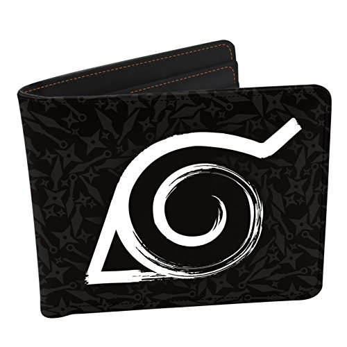 Portefólio NARUTO Shippuden Konoha (20.5x14cm) ABYstyle - Carteiras e clips de dinheiro - naruto shippuden, konoha, símbolo konoha, bolso com fecho de correr