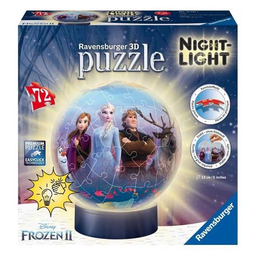 Puzzle 3D RAVENSBURGER Frozen 2 Night-Light (72 Peças) Ravensburger - Quebra-cabeças de encaixar - puzzle 3d, frozen 2, night light, 72 peças