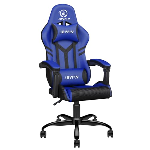 Cadeira Gaming JOYFLY 01-001 Azul e Preto (Até 150 kg - Elevador a Gás Classe 4 - Sem Braços) JOYFLY - Acessórios de áudio - gaming, azul preto, até 150 kg, elevador gás classe 4