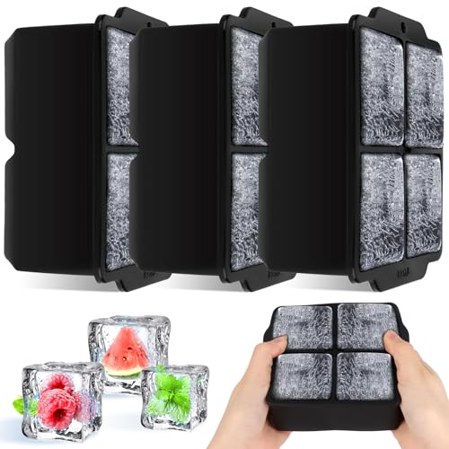 Bandejas de Cubitos de Gelo 3 Peças 12 Cubos VFANDV - Formas de gelo - bandeja, cubitos gelo, 3 peças, 12 cubos