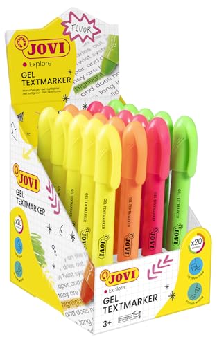 Marcadores Fluorescentes JOVI Expositor (Multicor - 20 Un) Jovi - Marcadores e marcadores de texto - multicor, 20 un, cera gel, fluorescentes