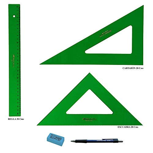 Conjunto de Ferramentas FABER CASTELL 812-30 Faber-Castell - Esquadros - rega, cartão, mina, graduada