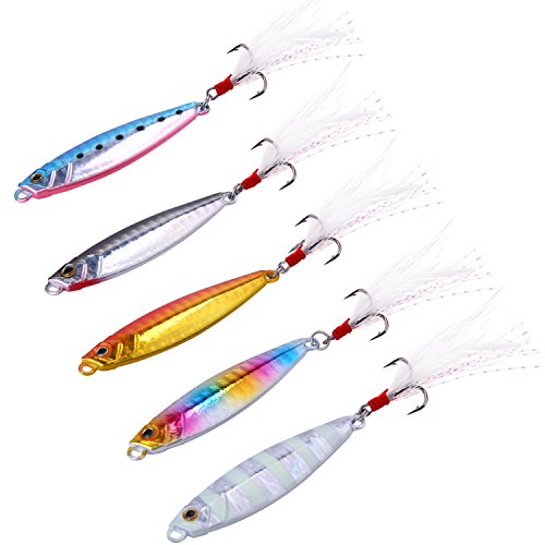 Sougayilang Jigs Señuelos de Pesca Que Se Hunden Cucharas De Metal Con Micro Anzuelo Sougayilang - Isca e anzol - cucharas metálicas, anzuelo triple, pesca dulce, pesca salada