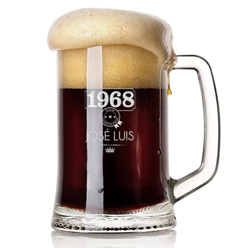 Caneca de Cerveja com Impressão em Vidro Bayard - Cozinha & sala de jantar - 0,5L, alça, elegante