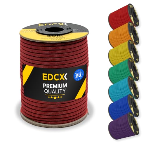 Corda para arco redondo EDCX 4 mm nylon paracord 550 30 m (100 pies) - Tipo III EDCX - Cabos e cordas de hardware - 4mm, nylon, paracord, 30m
