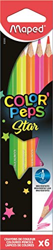 Lápis de Cor MAPED Color Peps (Caixa de 6) Maped - Lápis - cores vibrantes, ergonômico, triangulares, 6 unidades