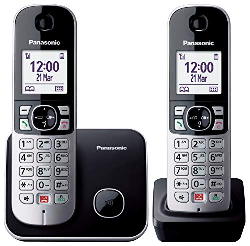 Telefone sem fio PANASONIC KX-TG6852SPB Duo Preto Panasonic - Telefonia - sem fio, duo, preto