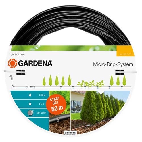 Sistema de Rega Gota a Gota GARDENA 13013-20 Gardena - Mangueiras de jardim - gota a gota, 50 metros, cabeça de rega