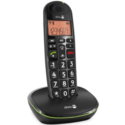 Telefone sem fio DORO PhoneEasy 100 Preto Doro - Telefonia - sem fio, identificador de chamadas, retroiluminado, design moderno