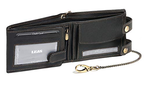 Bolsa de Homem LEAS MCL Biker (Preto - Couro - 14.5x10x2 cm) LEAS MCL - Carteiras e clips de dinheiro - preto, couro, 14.5x10x2 cm