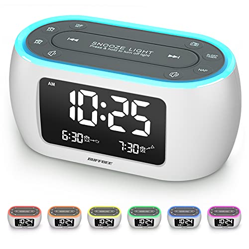 Rádio Despertador com Luz Noturna e Controlo Remoto BUFFBEE - Radios - rádio despertador, luz noturna, controlo remoto, alarme, rádio FM, 7 cores