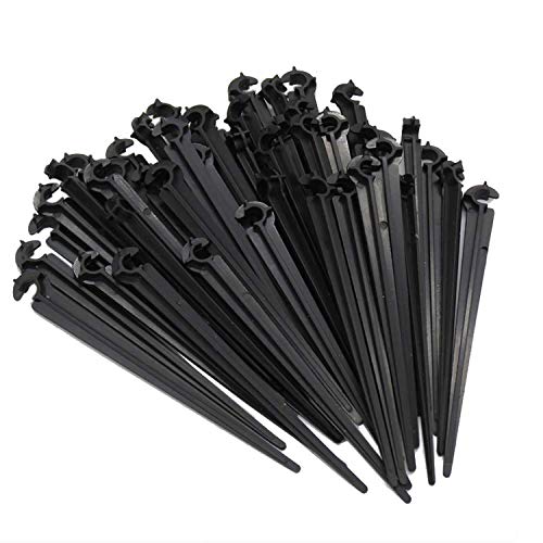 Suporte de Mangueira para Jardinagem 50 Unidades JJ.Accessory - Gaiolas e suportes para plantas - rega, 4/7 mm, plástico, preto