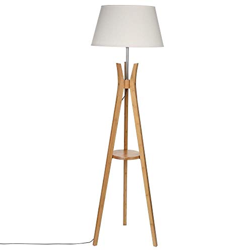 Candeeiro de Pé ATMOSPHERA Kalo (Bambu e Branco) atmosphera - Luminárias - bambu, branco, pé