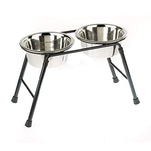 Comedouro para Cães CALDEX (Preto - Aço Inoxidável - 12 x 7.5 x 15 cm) Caldex - Tigelas, comedouros e bebedouros para animais de estimação - aço inoxidável, 12 x 7.5 x 15 cm