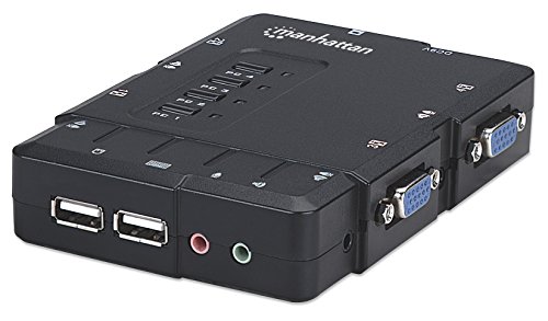 Adaptador MANHATTAN (KVM - VGA e USB A - Preto) MANHATTAN - Acessórios de computador - kvm, vga, usb a, teclados, rato