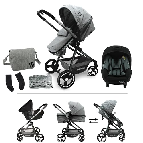 Carrinho de Bebé Nania Giulia 3 em 1 | Azul, Rosa TEAMTEX - Móveis para bebês e crianças pequenas - 3 em 1, azul, rosa, 40-85 cm