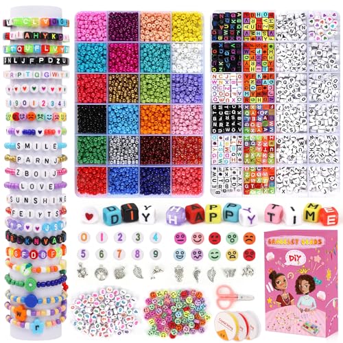 Kit para Fabrico de Pulseiras para Crianças 5500 Pcs Volance - Kits para fazer joias - pulseiras, crianças, 5500 peças, letras, contas