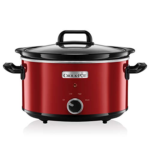 Crock-Pot SCV400RD-050 panela de cozinha a pressão Preto, Vermelho Crock-Pot - Panelas elétricas de cozimento lento - 3.5 L, preto/vermelho, aço inoxidável, vidro-cerâmica