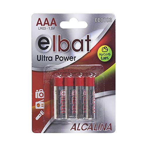 Pilhas Não Recarregáveis ELBAT ELBAT (4 unidades) Elbat - Baterias - alcalino, AAA, 1,5v, 800mah