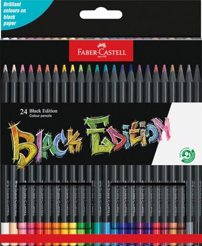 Lápis de Cor FABER-CASTELL Black (Multicor) Faber-Castell - Lápis - multicor, vibrantes, suaves, hexagonal