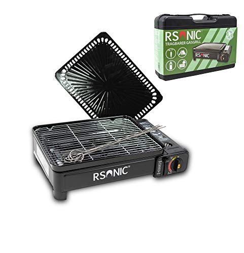 Churrasqueira a Gás RSONIC (2000 W - Preto) Mega Sonic Germany - Aquecedores de pratos e travessas - 2000 W, preto, fácil de limpar
