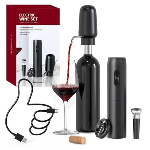 Conjunto de Vinho CIRCLE JOY 4 em 1 Preto KLT - Utensílios de Cozinha - conjunto, vinho, 4 em 1, preto, copo, capacidade, 750 ml, 500 ml, taça, cortador, gelo