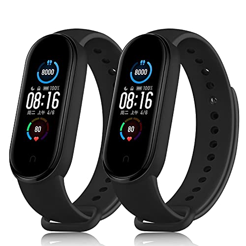 Bracelete para Xiaomi Mi Band 5/6 DEOU Preto DEOU - Acessórios para monitor de atividades - silicone, preto, xiaomi mi band 5/6