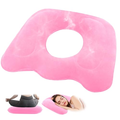 Almofada Ortopédica LWMTT 3D Rosa (Inflável) LWMTT - Almofadas para cadeiras e sofás - almofada ortopédica, lwmtt 3d, rosa, inflável, apoio pescoço, ergonómica, flocado borracha