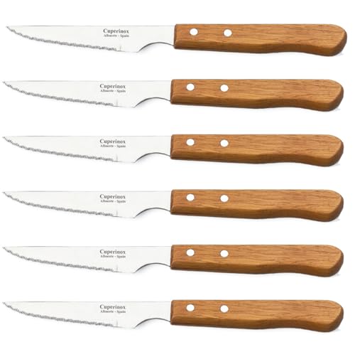 Conjunto de Facas de Cozinha Cuperinox Madeira e Aço Inoxidável cuperinox - Utensílios de Cozinha - 6 facas, microdente, madeira, aço inoxidável