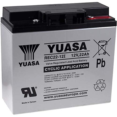 Bateria Recarregável Yuasa 12V 22 Ah Cíclico Yuasa - Baterias - 12V, 22ah, cíclico, preto