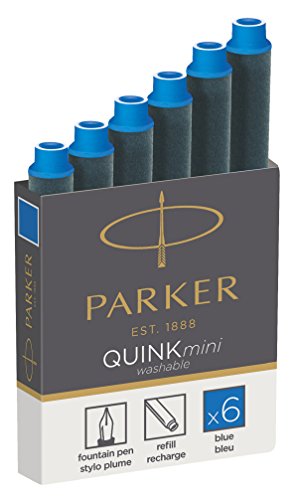 Tinta de Carvão PARKER 1950409 Azul (6 Unidades) PARKER - Tinta e recargas de caneta - tinta de carvão, PARker, azul, 6 unidades