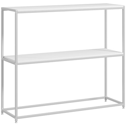 Mesa de Apoio HOMCOM | 100 x 30 x 87 cm - Branco SPANISH AOSOM - Mesas de Sofá - 100x30x87 cm, branco