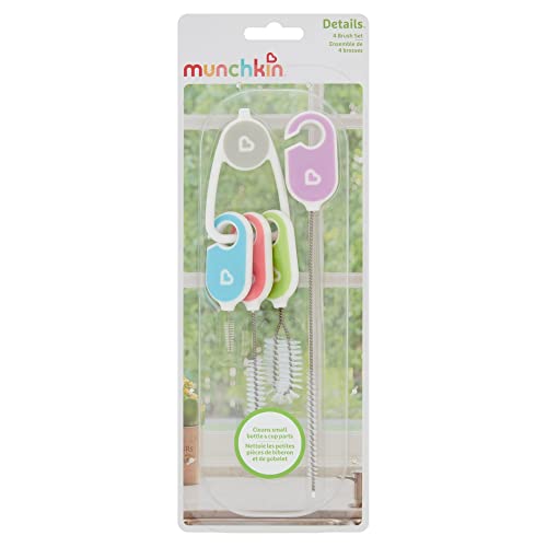 Conjunto de Escovas de Dentes MUNCHKIN Details (4 Unidades) Munchkin - Suprimentos de limpeza doméstica - 4 unidades, suporte, escovas diferentes, pontos