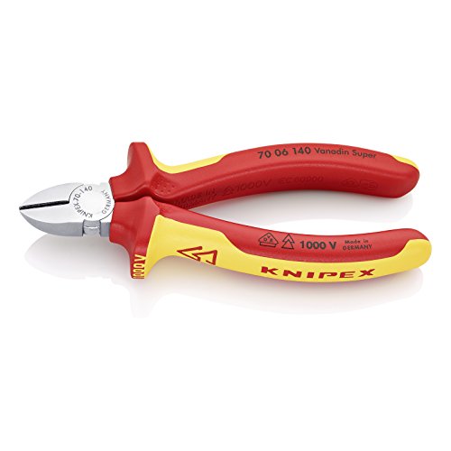 Knipex 70 06 140 alicate Alicate de corte diagonal KNIPEX - Ferramentas para fios e cabos - alicate de corte diagonal, cromo-vanadium, 7 cm, vermelho/laranja