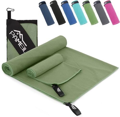 Conjunto de 2 toalhas desportivas GREEN CELL Verde Pameil - Toalhas de banho e panos de limpeza - 2 toalhas, tecido suave, desportivas, verde