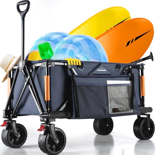 Carrinho de Praia Plegável com Alça e Bolsa de Transporte 150L 150Kg OVERMONT Overmont - Carrinhos de mão - plegável, alça, bolsa transporte