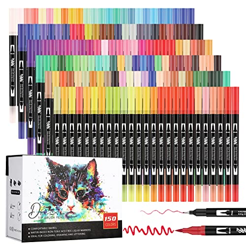 Marcador de Tinta Permanente Hhhouu 150 Cores hhhouu - Marcadores e marcadores de texto - tinta permanente, 150 cores, ponta dupla
