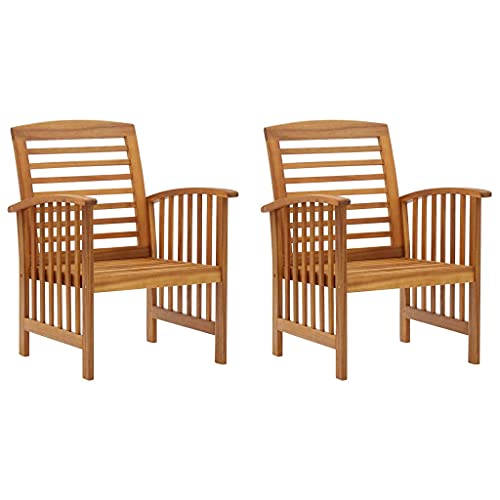 Conjunto de 2 Bancos de Madeira VIDAXL (Castanho - Aço) vidaXL - Móveis de exterior - madeira, castanho, aço, 2 bancos