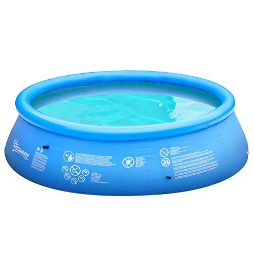 Piscina Insuflável Outsunny | 4000 L | Ø274x76 cm - Azul Outsunny - Piscinas - insuflável, 4000 l, azul