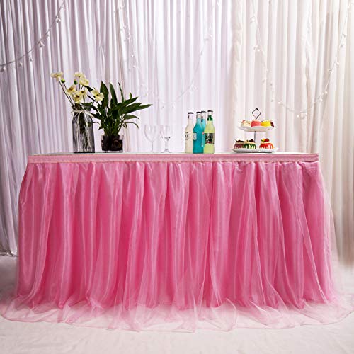Tule MYMM 3ft / 91cm Pink Skirt, tulle romantic tablecloth MYMM - Saias de mesa - tule, pink, romantic, tablecloth