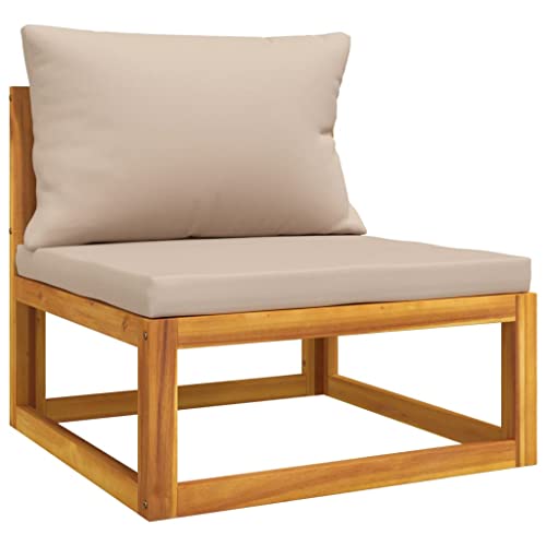 Sofá de Jardim VIDAXL (Castanho - Poliéster e Tecido) vidaXL - Móveis de exterior - castanho, modular, acacia, poliéster