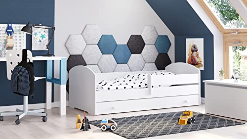 Cama Infantil LUK com Barreira e Gaveta 160x80 cm MEBLEKO - Conjuntos de móveis - barreira, gaveta, 160x80 cm