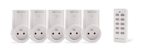 Extensão Elétrica SCS CONTROLPOWER 2300 (5 Tomadas) SCS SENTINEL - Controlos de tomadas de parede e sensores - 5 tomadas, 2300 w, controlo remoto, auto aprendizagem