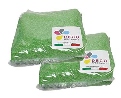 Areia Decorativa CLAIREFOURNIER 000013 (Verde - 2 Kg) Seat Flor srl - Conjuntos de móveis de quarto - corantes não tóxicos, 2 kg, 0,3/0,7 mm, 25 cores