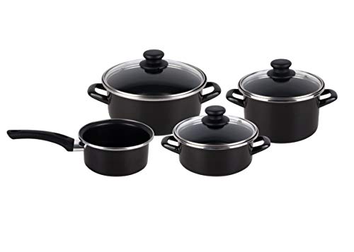 Conjunto de Panelas MAGEFESA Kenia Preto (7 peças) Magefesa - Conjuntos de panelas - panelas, 7 peças, preto, acero