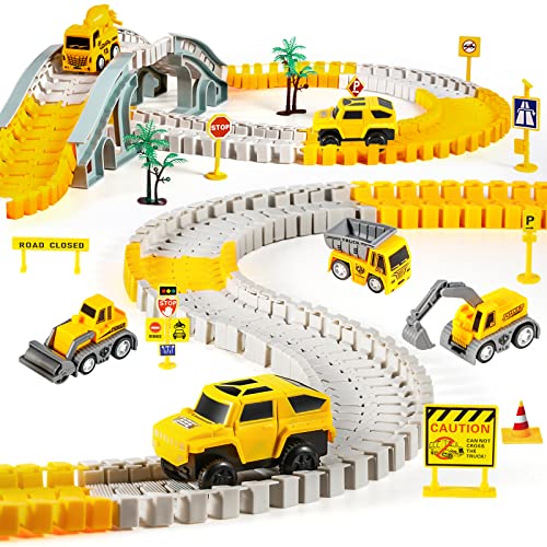 Pista de carros KIZPLAYS (Idade minima recomendada: 3 anos) kizplays - Conjuntos de brinquedos - 234 pistas, minicamões, carros de corrida, sinais de trânsito