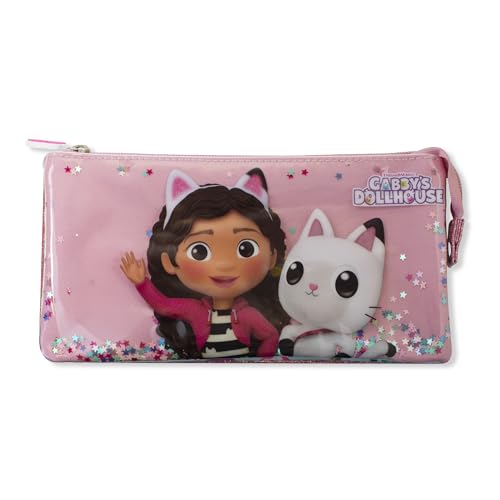 Estojo GABBY'S DOLHOUSE School Case (Idade Mínima Recomendada: 3 anos) Kids Licensing - Estojos para canetas e lápis - divisões, design, lentejula, escolar