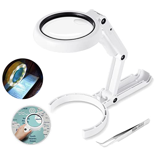 Lupinha com Luz Led 2 em 1 | Aumento 5X/11X O'woda - Lupas - luz LED, 5x, 11x, ajustável