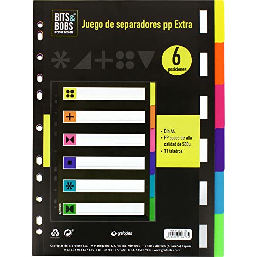 Separadores para Arquivador GRAPFOPLAS 11000 Grafoplas del Noroeste,S.A. - Separadores de índice - arquivador, separadores